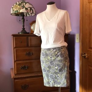J JILL 🌟 100% Cotton Skirt, Floral print, comfortable stretch, lightweight
